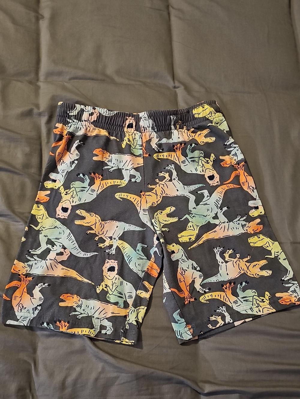 Cat & Jack Black Dino Print Shorts with Multicolor Dinosaurs